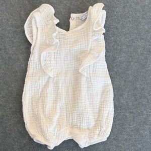 4/$25 White Ruffled Kids One Piece